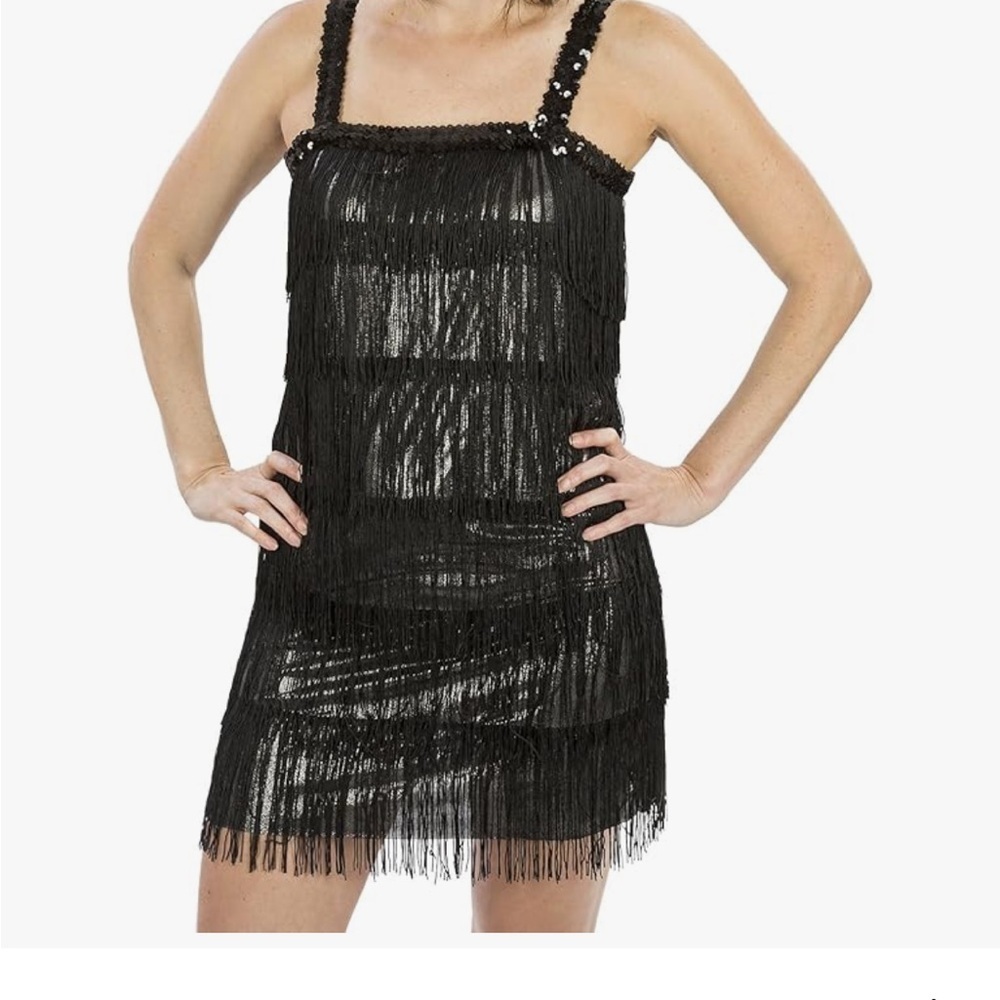 Amscan Elegant Black  1920s flapper Dress